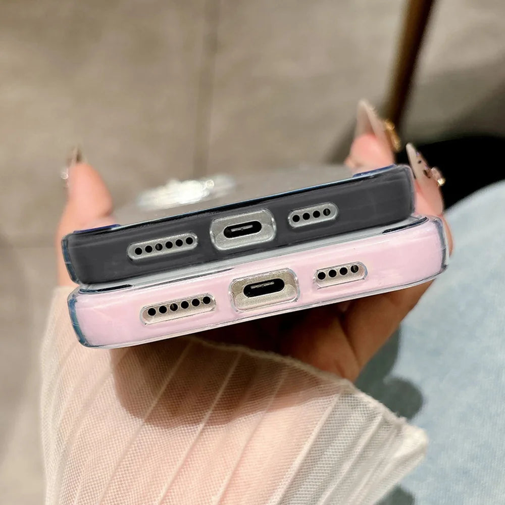 【リボンクリア】水玉 ドット ガーリーボウ×クリアデザイン スマホケース｜iPhone対応 #250116