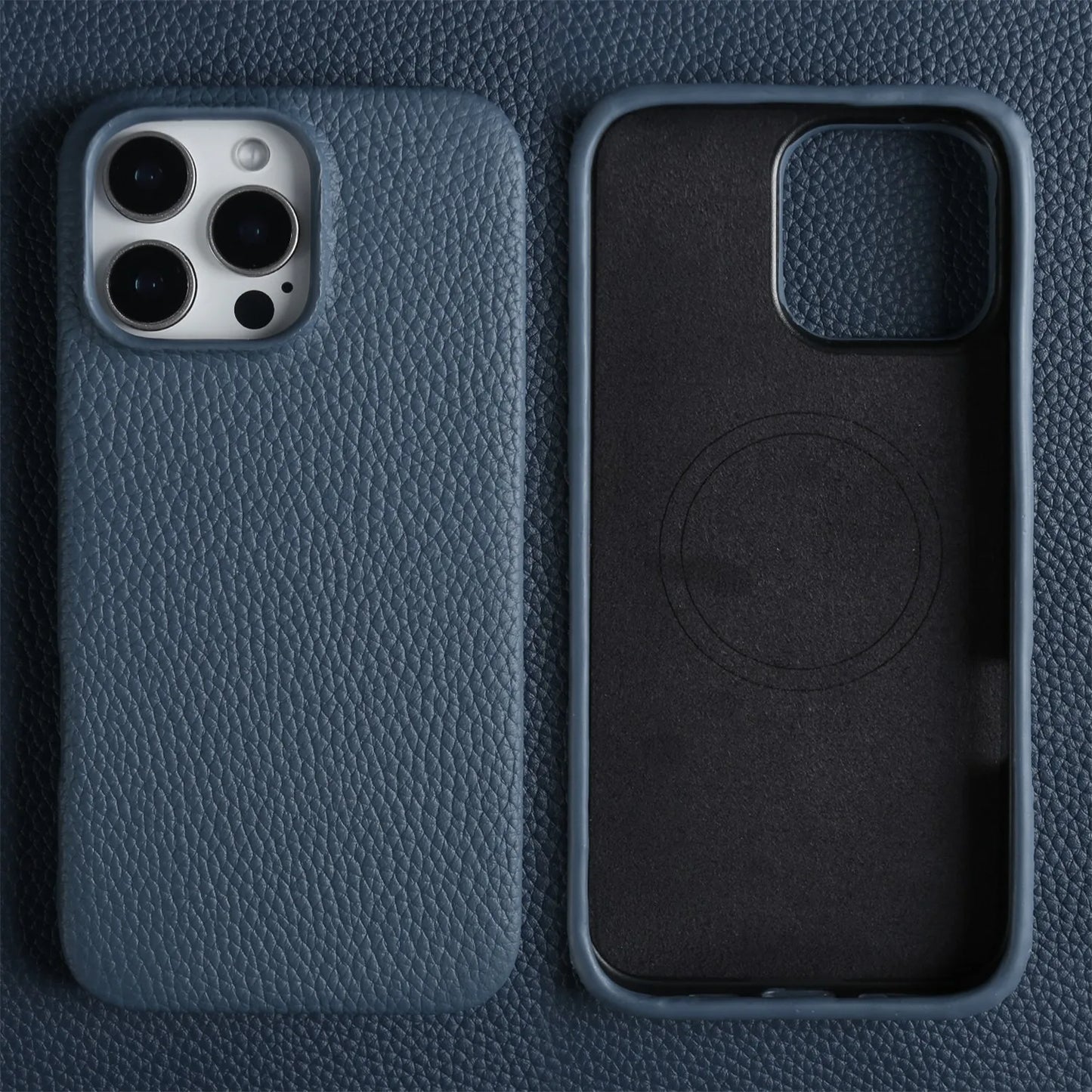 【Magnet内蔵】リアルレザー シンプル ハイグレード スマホケース｜iPhone対応 #241017