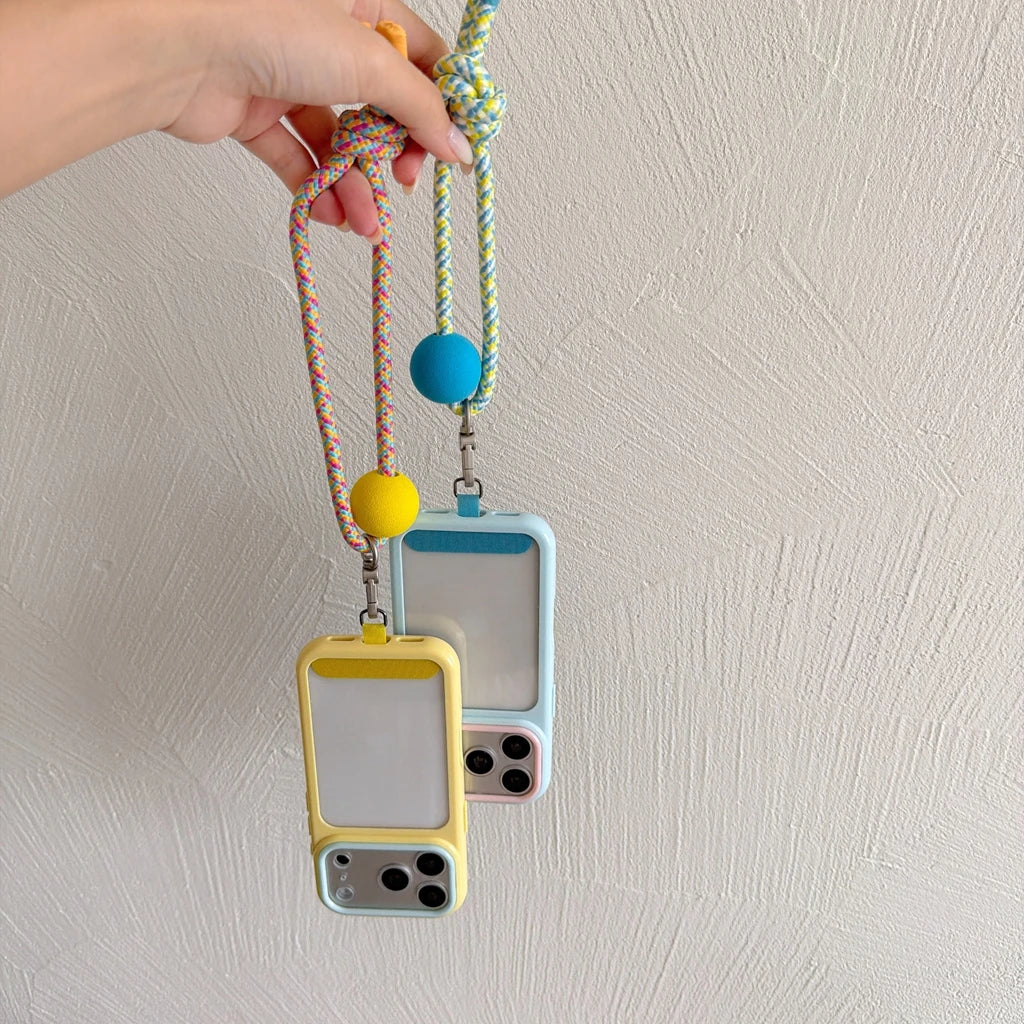 バイカラー ランヤード付き バンパー iPhoneケース｜ポップ・アクティブ #261059