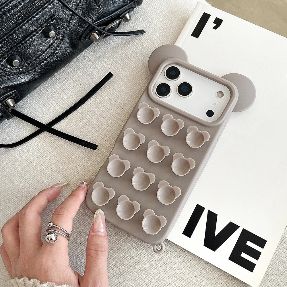 【ベアポップ】くまみみ × ポップバブル スマホケース｜iPhone対応 #240811