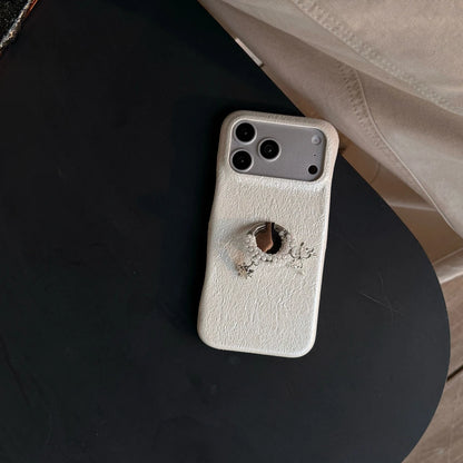 チャーム パール リング付き iPhoneケース｜レザー調・アクセサリー風 ＃230731