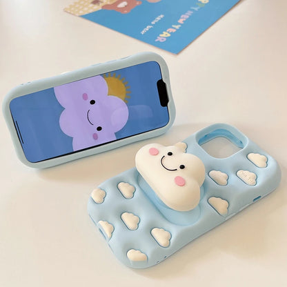 【クラウドシリーズ】3D雲モチーフ ポップデザイン スマホケース｜iPhone対応 #250824