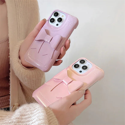 【艶めく光沢×立体リボン】大人ガーリーな3Dデザインケース｜iPhone対応 #250508