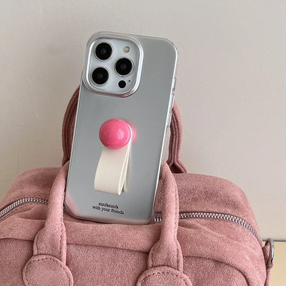 【シルバー×カラーポップ】レトロ ポップ バンドケース｜iPhone対応 #250723