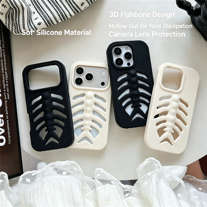 3Dフィッシュボーン 立体透かしデザイン シリコン iPhoneケース｜個性派 #260044