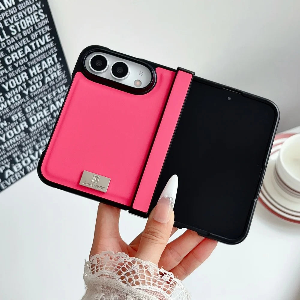 iPhone Duo メタルプレートモチーフケース (全7色) トレンド・カジュアル #261204