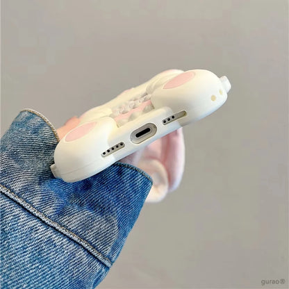 【アニマルシリーズ】ふわふわうさ耳 立体キュート スマホケース｜iPhone対応 #250924