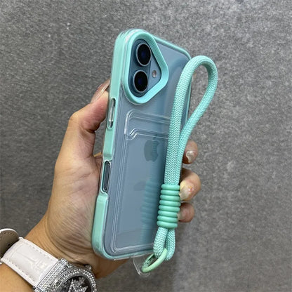 【クリア×ネオンフレーム】カード収納スマホケース｜iPhone対応 #250807