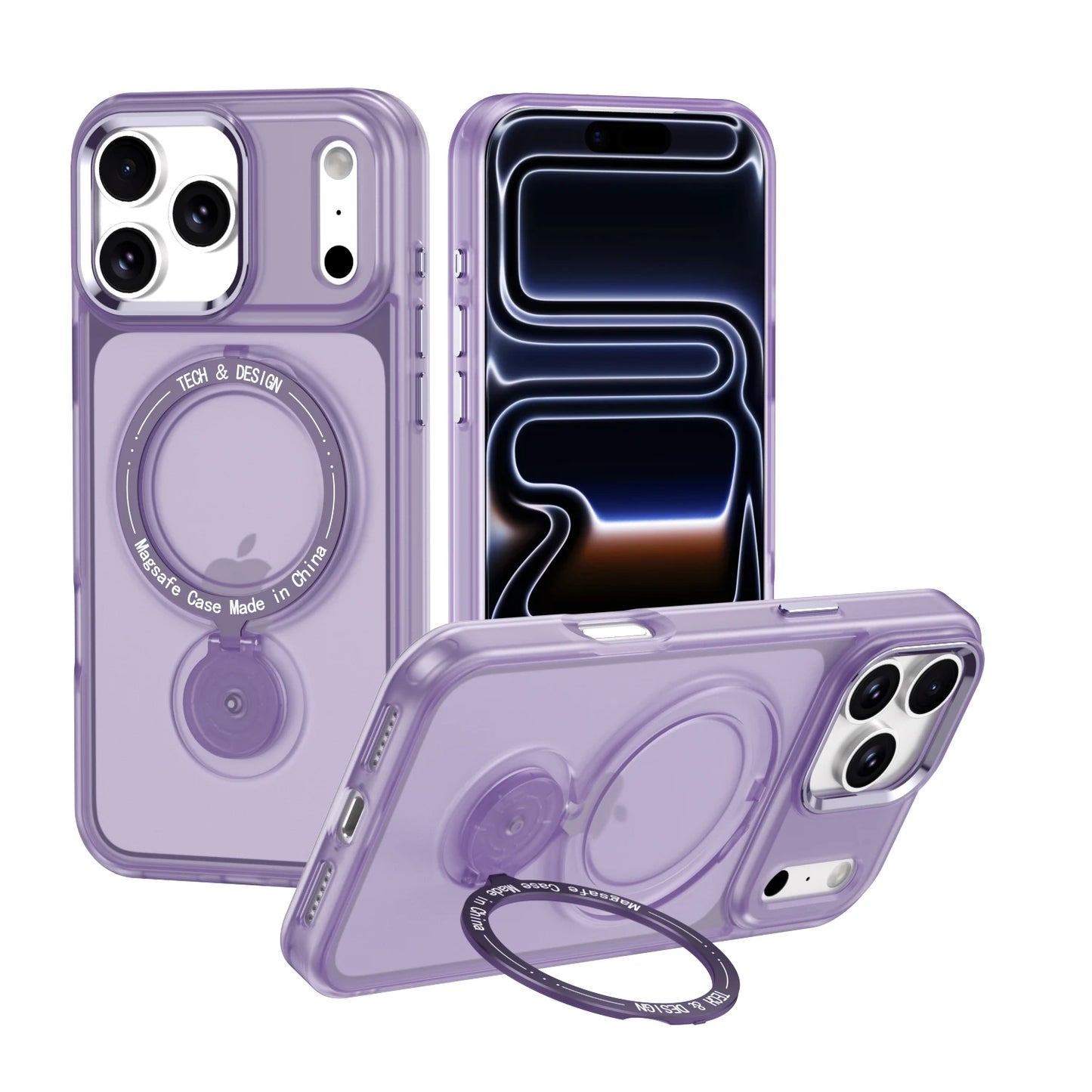 360°回転リングスタンド Magnet内蔵 クリア iPhoneケース｜ニュアンスカラー・シンプル #260051