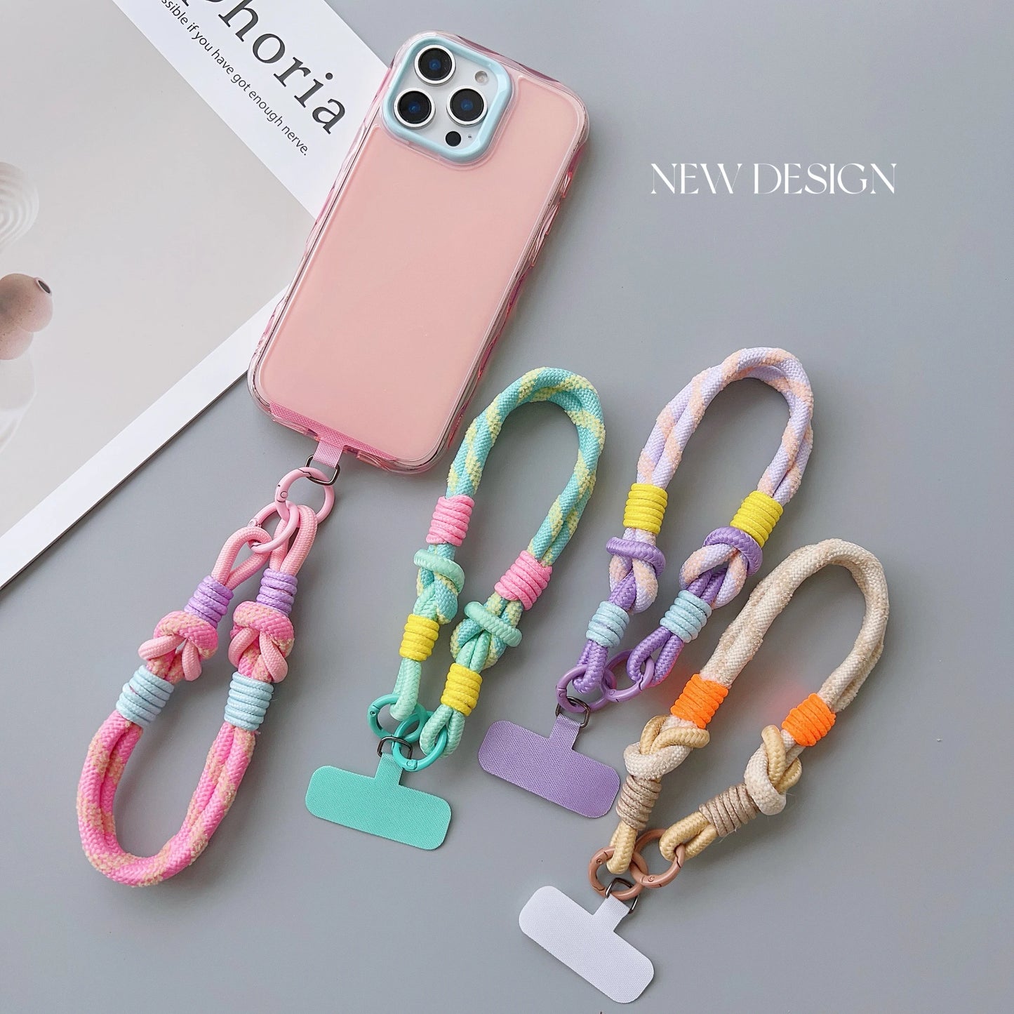 【ストラップ】パステルカラー ロープストラップ