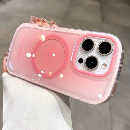 【Magnet内蔵】ふんわりチーク 滲み グラデデザイン パステルカラー｜iPhone対応 #260125