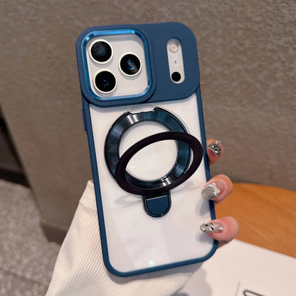 【リングスタンド】耐衝撃クリア×メタルリング付きスマホケース｜iPhone対応 #250304