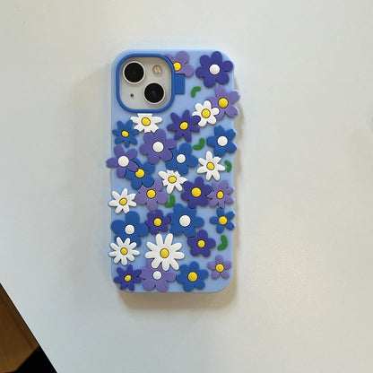 【フラワーシリーズ】立体カラフルデイジー ポップデザイン スマホケース｜iPhone対応 #250915