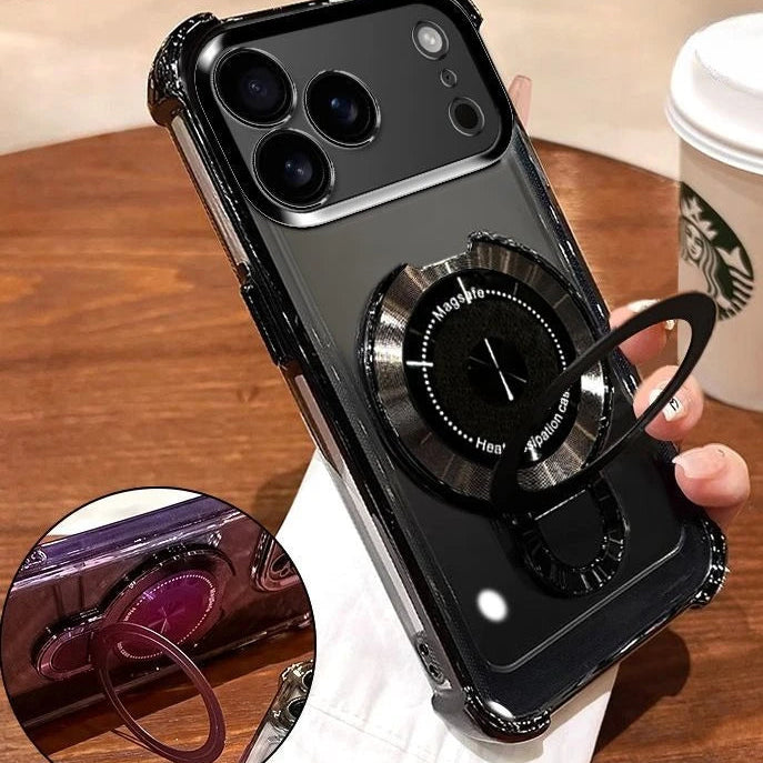 クリア リング付き iPhoneケース｜メタルフレームデザイン・スタンド対応 #240331