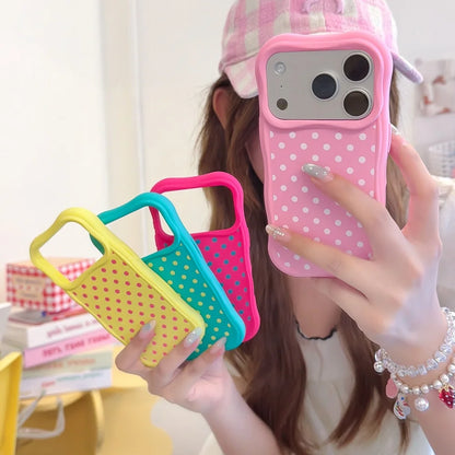 ドット柄 iPhoneケース (全4色) ポップ・ビビッド #261214