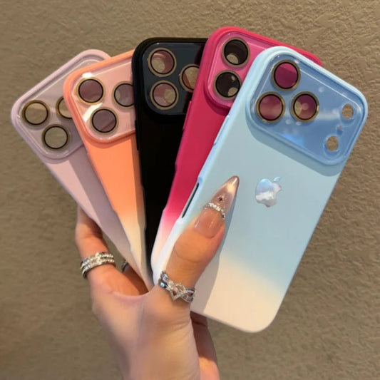 【グラデーションカラー】カメラ保護付き スマホケース グラデカバー 全面保護 TPU シンプル可愛い おしゃれ 韓国風 ｜iPhone対応 #251220