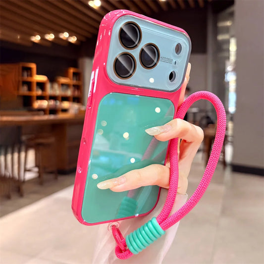 コントラストカラー ストラップ付き 光沢 iPhoneケース（耐衝撃 / カメラ保護）#261077