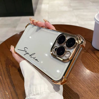 【カスタムシリーズ】名入れOK ソフトTPU×メタリックエッジ スマホケース｜iPhone対応 #250321