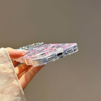 ウェーブフレーム iPhoneケース｜スターグリッター・キラキラ デザイン #240410