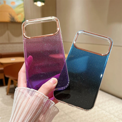 【グラデーションシリーズ】ラメ入りクリアフレーム スマホケース｜iPhone対応 #251127
