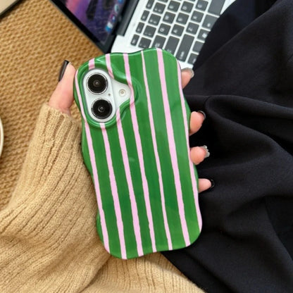 【ウェーブシリーズ】ポップカラー ボーダー ストライプデザイン スマホケース｜iPhone対応 #250823