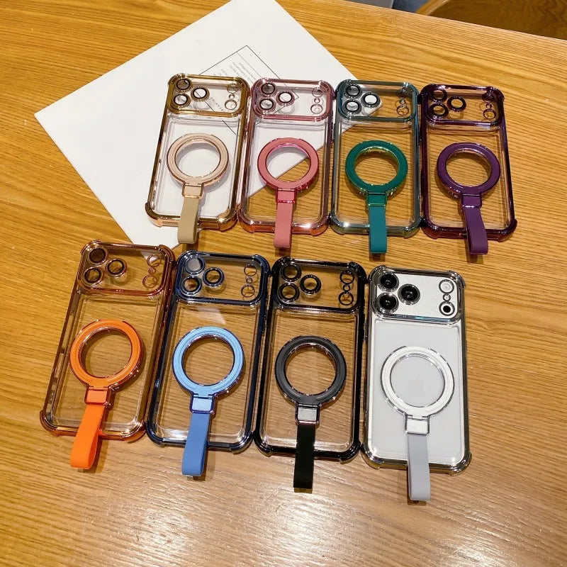 クリアメタルリング ケース｜透明 × カラーフレーム  iPhoneケース #240406