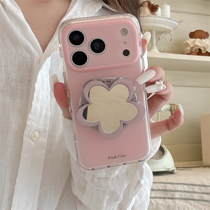 フラワーミラー グリップ付き Magnet内蔵 iPhoneケース #260620