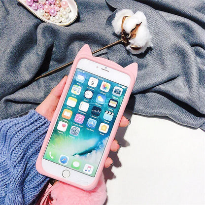 【猫耳シリーズ】ミニマル キャットフェイス iPhone ケース｜マット質感・ソフトTPU #240210