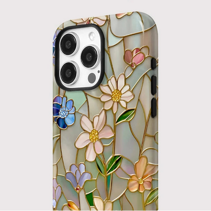 【ステンドブロッサム】ステンドグラス風 × フローラルアート スマホケース｜iPhone対応 #250701