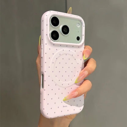 ドット柄 マグネット内蔵iPhoneケース ケースのみ/グリップのみ/セット選択可 (全2色) ガーリー・ニュアンス #261193