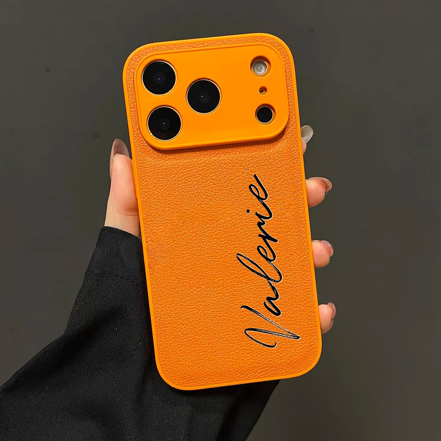 【カスタムNAMEネーム】筆記体 名入れレザーケース｜iPhone対応 #240818