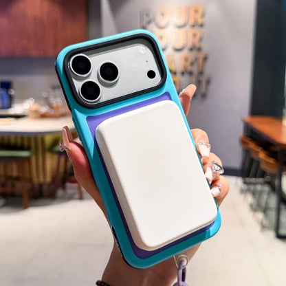 【ハンドストラップ付き】バイカラー マグネット内蔵 iPhoneケース（全5色） カジュアル・スポーティー PCA #261181