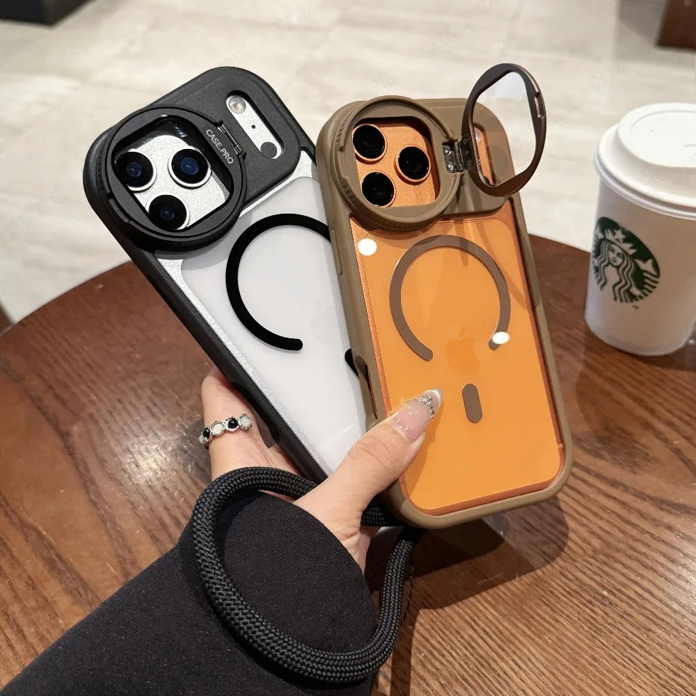 【Magnet対応】スケルトンガード 耐衝撃クリア × ストラップ スマホケース｜iPhone対応 #240824