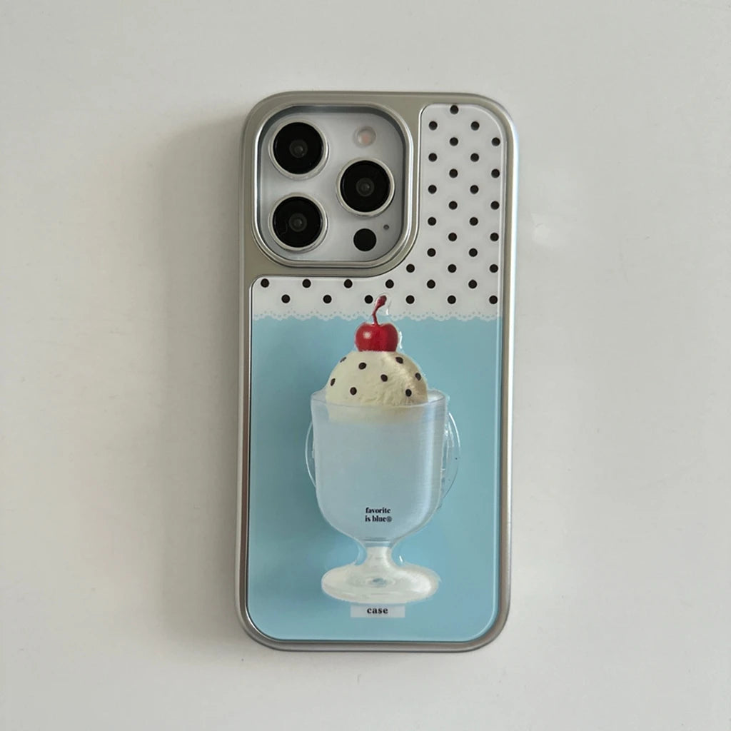 アイスクリーム ソーダ デザイン】レトロポップスマホケース｜iPhone