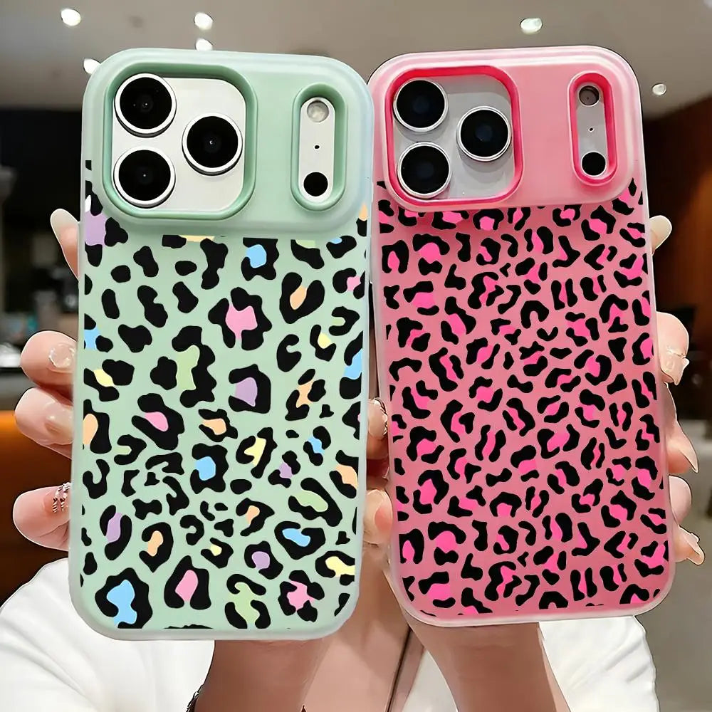 カラーレオパード iPhoneケース｜ポップ カラフルデザイン・耐衝撃ケース #240302