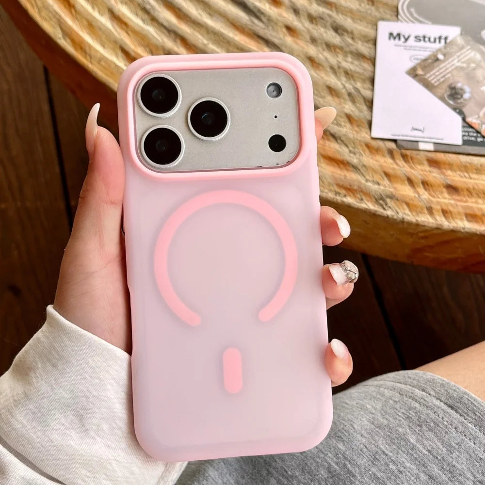 Magnet内蔵 マットカラー 半透明 iPhoneケース｜耐衝撃 #240421