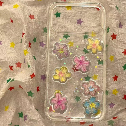 カラフル ハイビスカス フラワー クリア iPhoneケース｜ガーリー・花柄・レトロ #261050