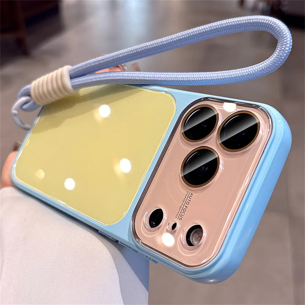 コントラストカラー ストラップ付き 光沢 iPhoneケース（耐衝撃 / カメラ保護）#261077