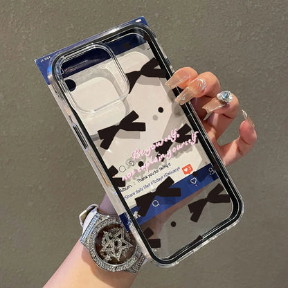 【リボンクリア】水玉 ドット ガーリーボウ×クリアデザイン スマホケース｜iPhone対応 #250116