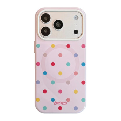 【マグネット内蔵】スターモチーフグリップ付きドット柄 iPhoneケース カラフル PCA #261216