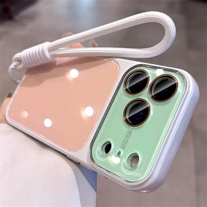 コントラストカラー ストラップ付き 光沢 iPhoneケース（耐衝撃 / カメラ保護）#261077