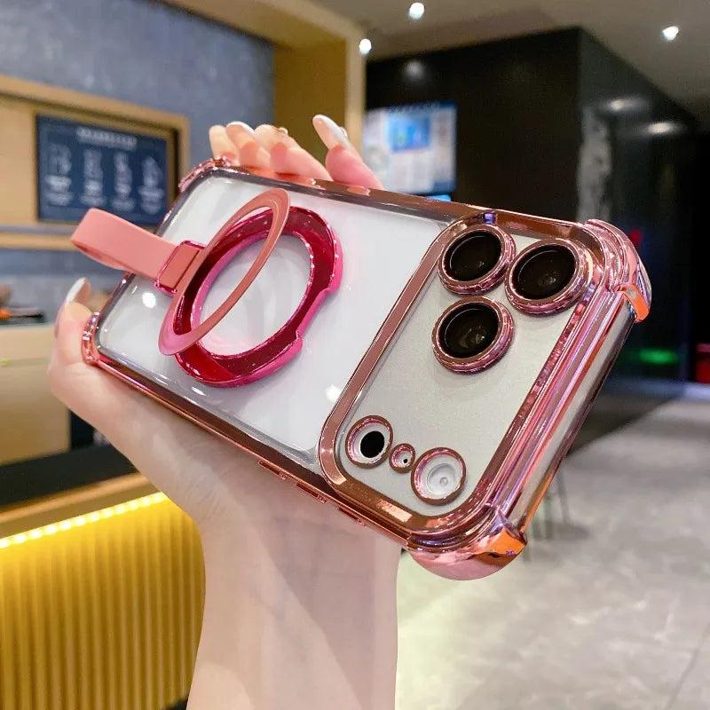 クリアメタルリング ケース｜透明 × カラーフレーム  iPhoneケース #240406