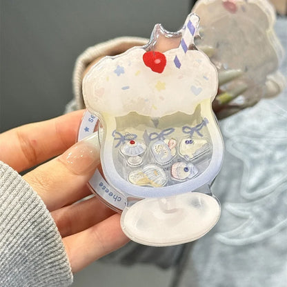 【スマホグリップ】クリームソーダ シャカシャカ スマホグリップ マグネット対応｜ゆめかわ・ブルー #261269　