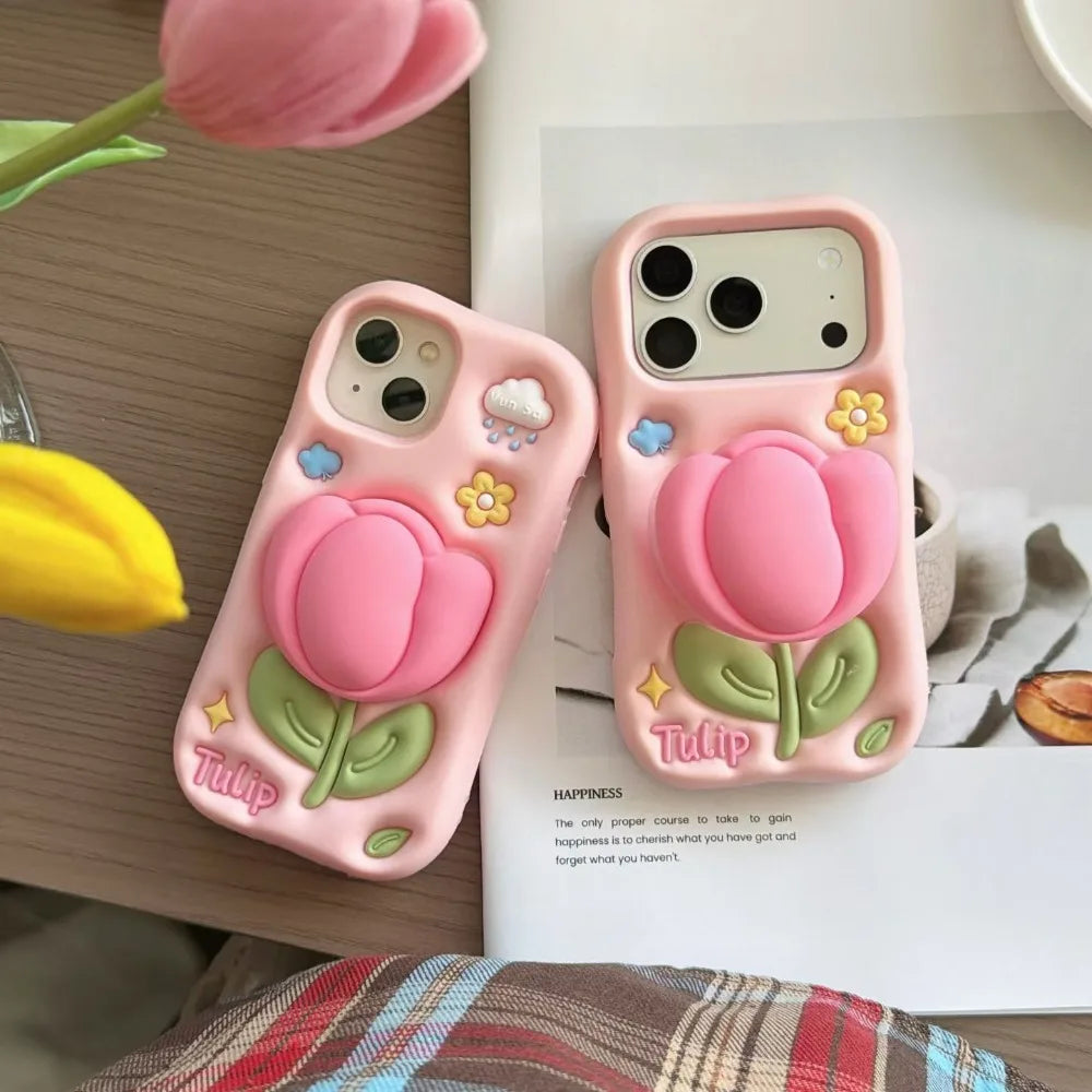 チューリップ 3D 立体デザイン iPhoneケース #260618