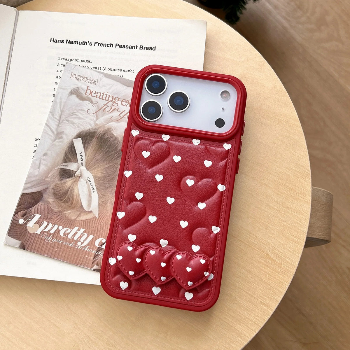 ハートベルト】キルティング クリップスタンド付き スマホケース