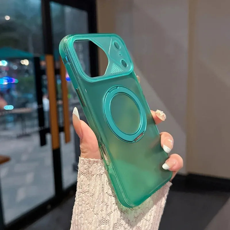 【ビビッドカラー】半透明 リングスタンド Magnet内蔵 iPhoneケース｜マット・ネオンカラー PCA #261282　