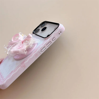 【Magnet内蔵】LACE RIBBON レース×ふわリボン スマホケース｜iPhone対応 #240928