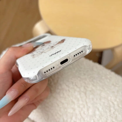 ふんわりネコちゃん ワンちゃん グリップ付き iPhoneケース｜Magnet内蔵 #230925