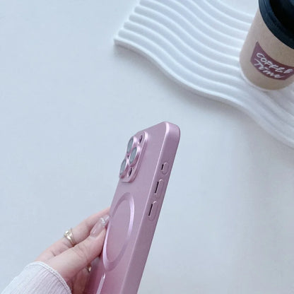 【Magnet内蔵】マットメタル ストラップ付きシンプルデザイン スマホケース｜iPhone対応 #251106