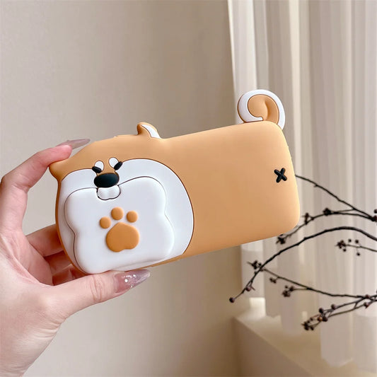【アニマル】3D 柴犬 ほね カメラカバー シリコン iPhoneケース｜ゆるかわ・立体 PCA #261297